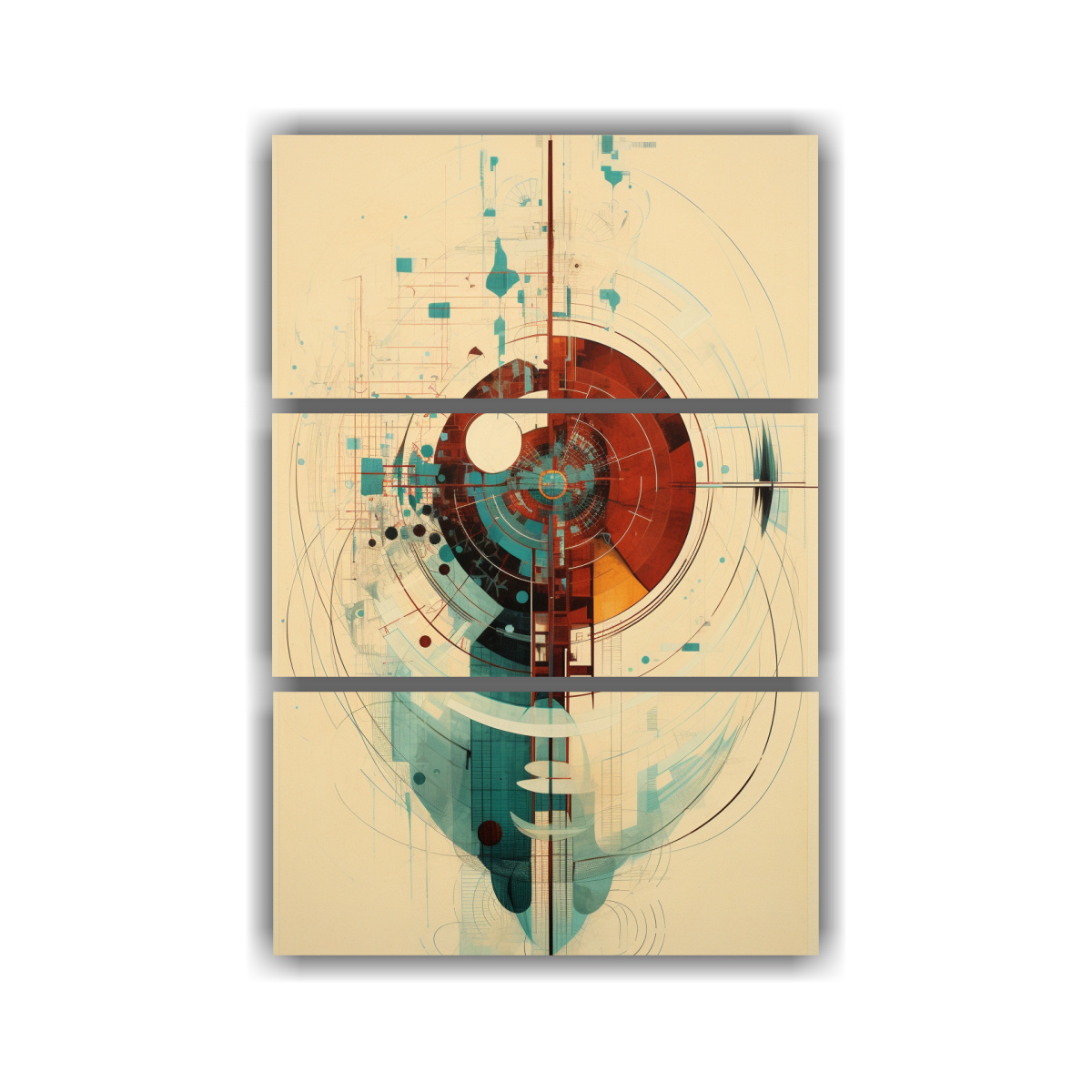 pinturas-decorativas-en-tonos-fant-sticos-de-turquesa-amarillo-rojo-intenso-y-hueso-tres-lienzos-t-cnicos-de-dibujo-