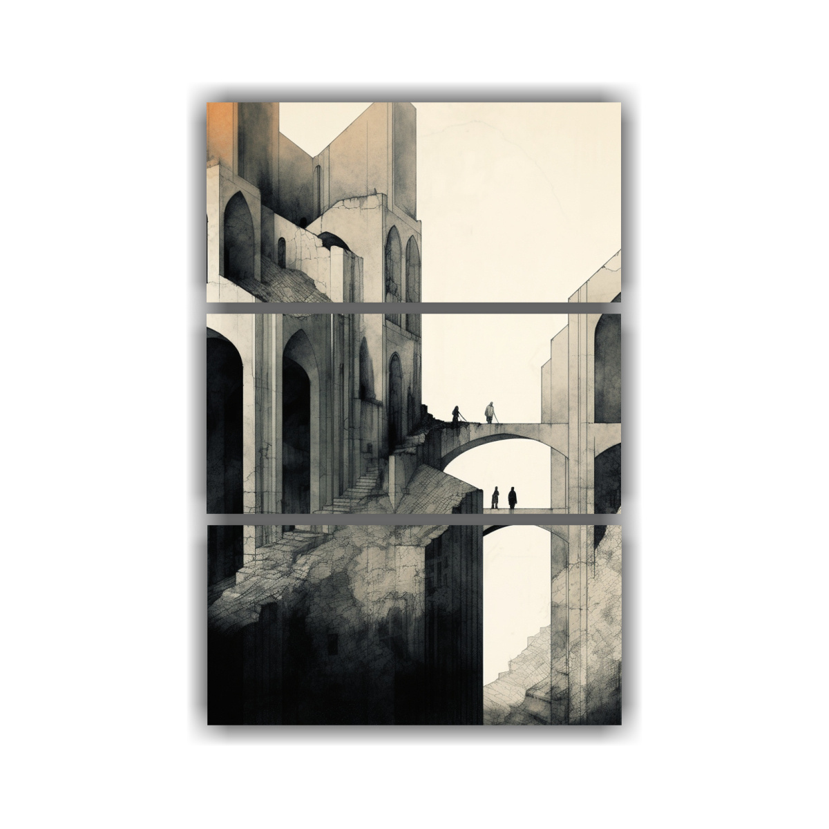 pinturas-decorativas-estilo-dibujo-a-tinta-con-textura-de-concreto-para-tres-canvas-conceptual-figuras-