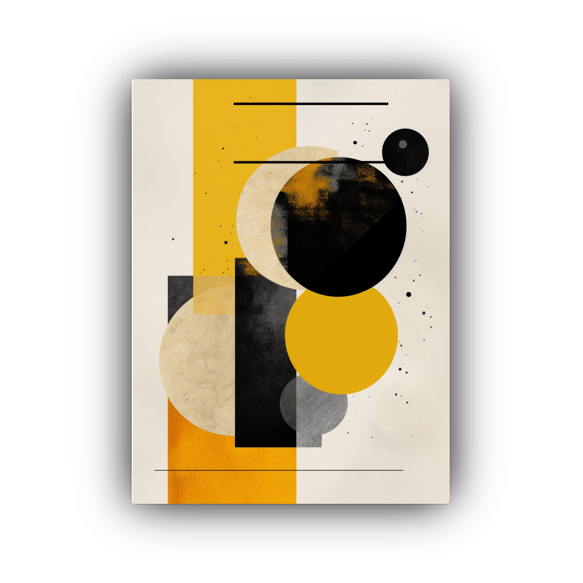 pinturas-decorativas-innovadoras-de-arte-con-dos-formas-geom-tricas-en-amarillo-y-negro