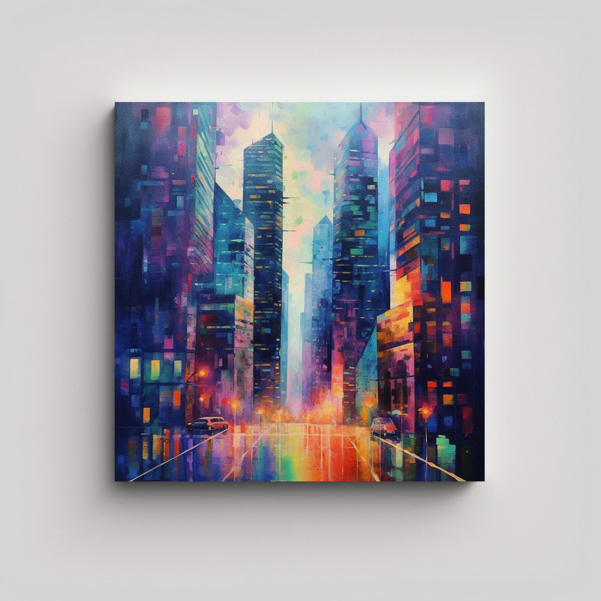 pinturas-decorativas-modernas-de-edificios-con-fachadas-de-vidrio