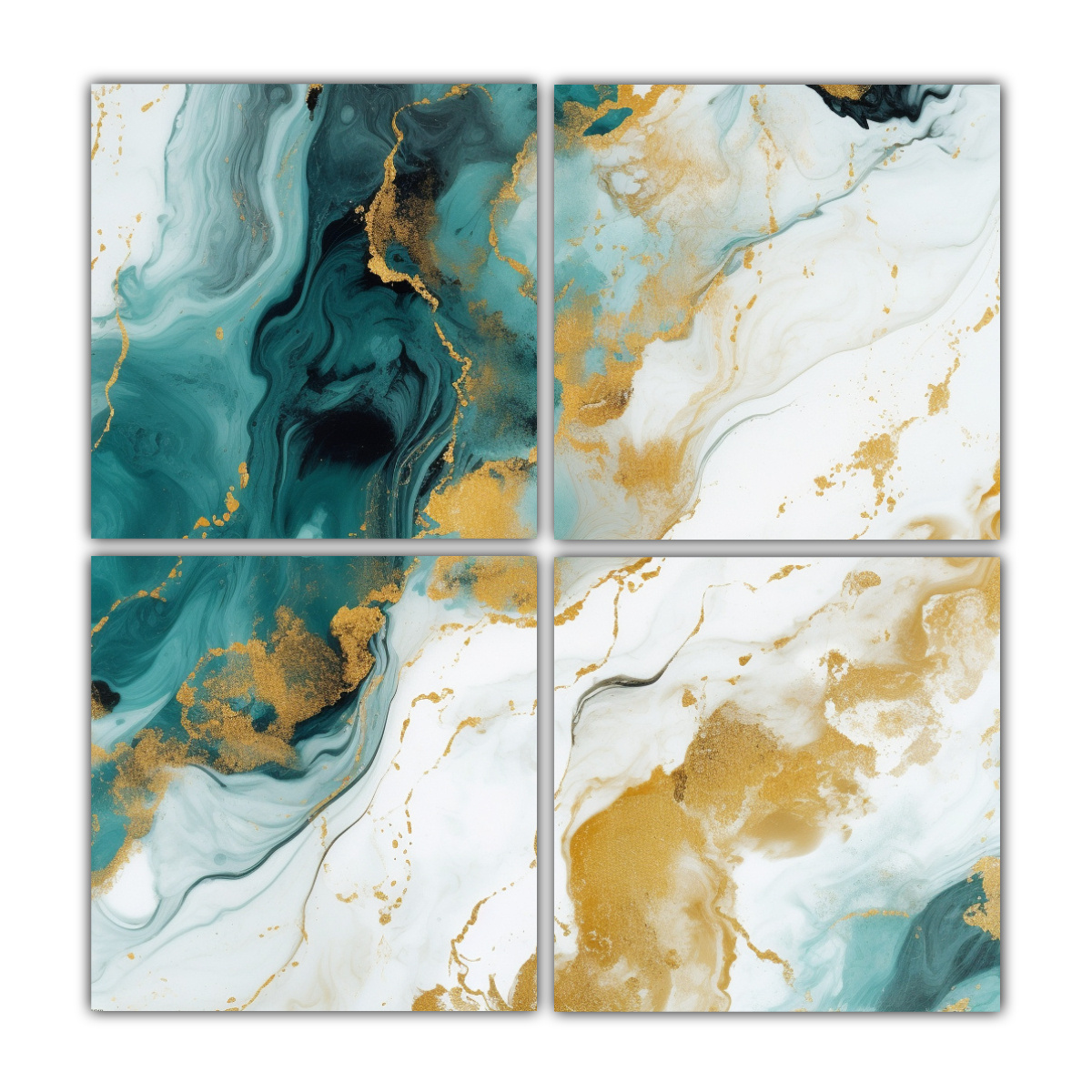 pinturas-decorativas-modernas-de-fondo-blanco-turquesa-y-dorado-con-efecto-m-rmol-