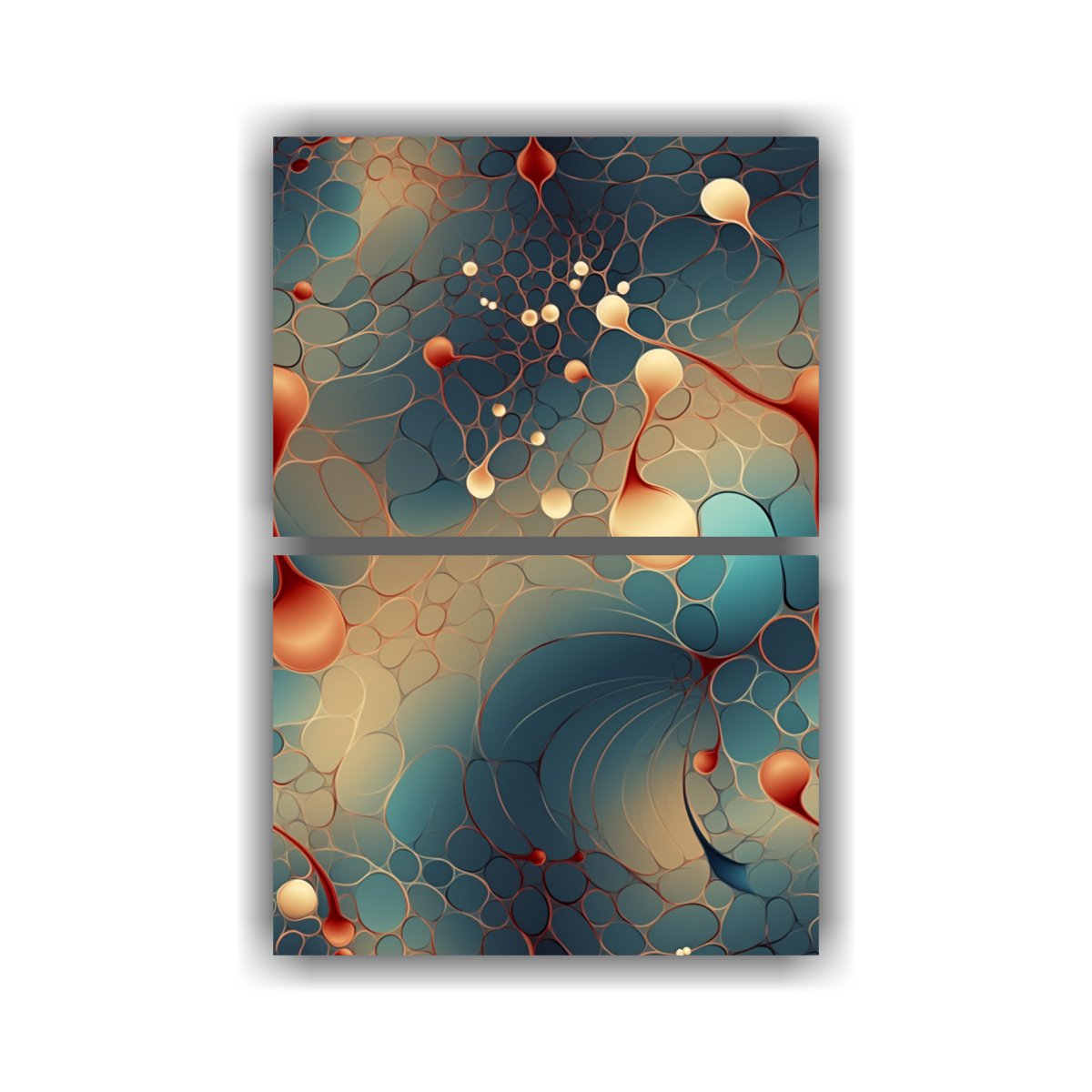 pinturas-decorativas-modernas-dos-telas-en-bastidor-rboles-de-humo-niebla-aire-y-burbujas