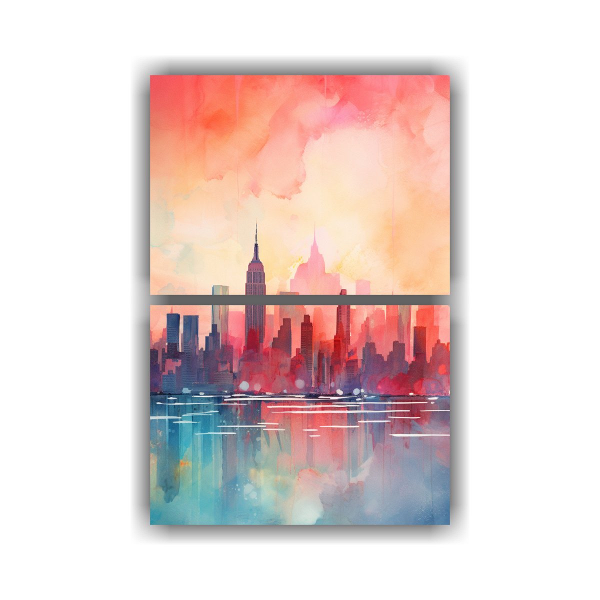 pinturas-decorativas-para-ba-o-de-dos-lienzos-de-tela-con-vibrante-paisaje-urbano-multicolor-de-la-ciudad-de-manhattan