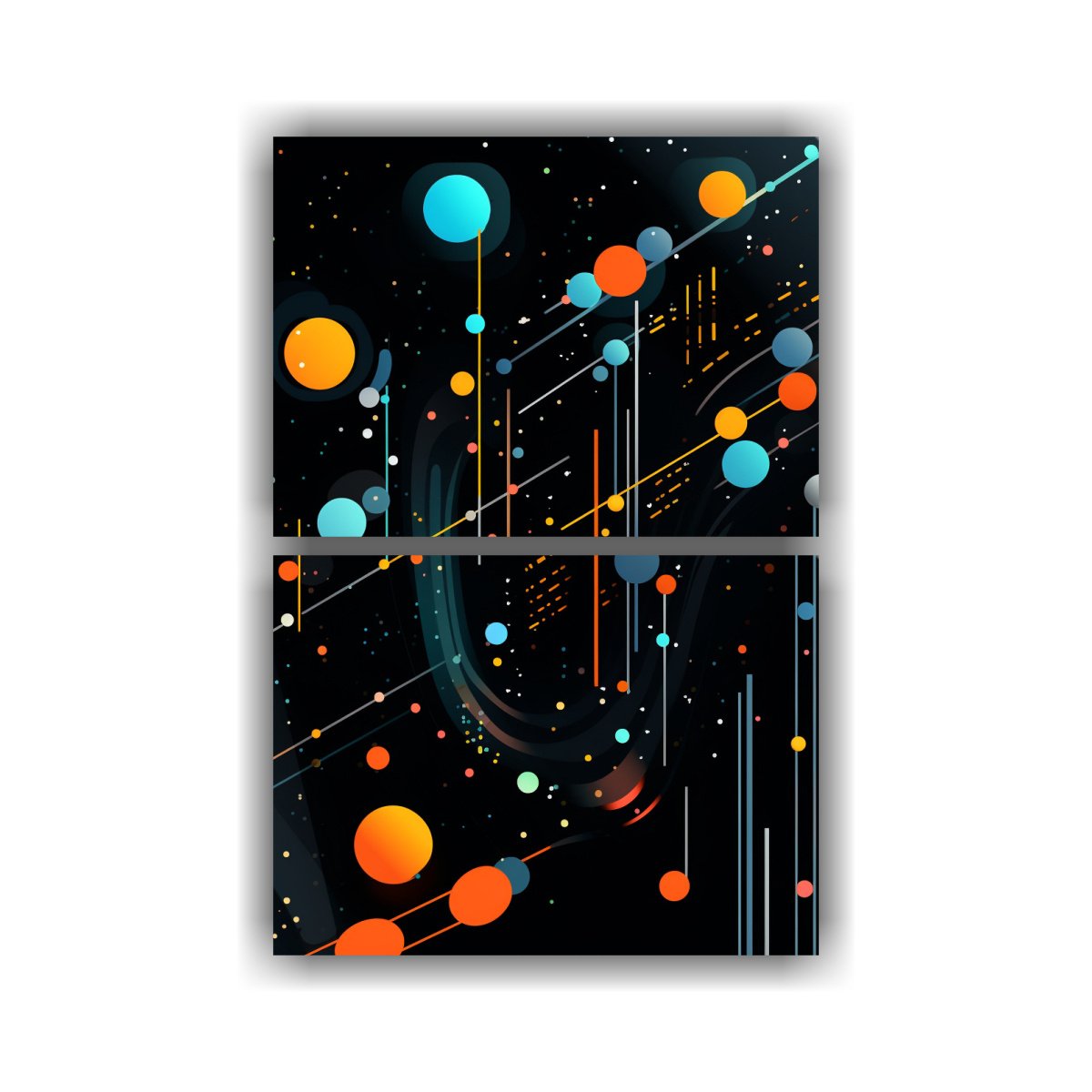 pinturas-decorativas-tem-ticas-de-pared-en-fondo-negro-con-estilo-de-l-neas-y-puntos-futuristas