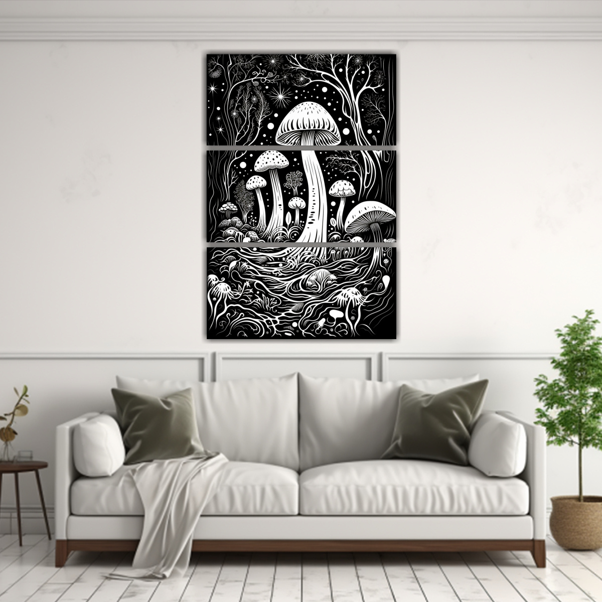 pinturas-en-bastidor-de-tres-telas-con-dise-o-lineal-bw-lino-grabado-linotipo-1