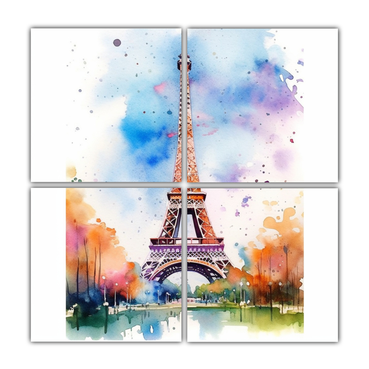 Cuadros Juveniles Acuarela Eiffel Tower Para Decoración Moderna ...