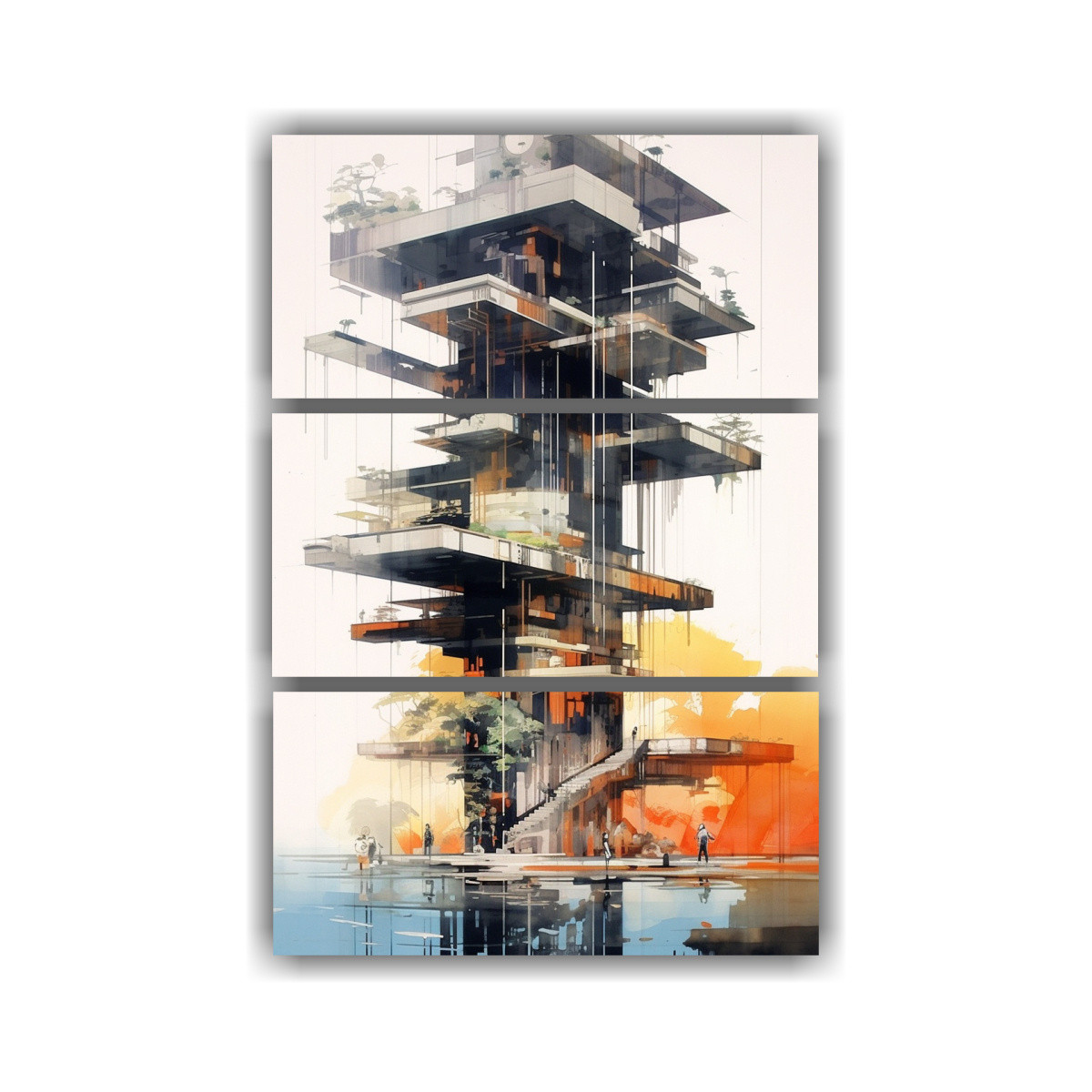 pinturas-minimalistas-de-arquitectura-y-personas-en-lienzo-tres-artes