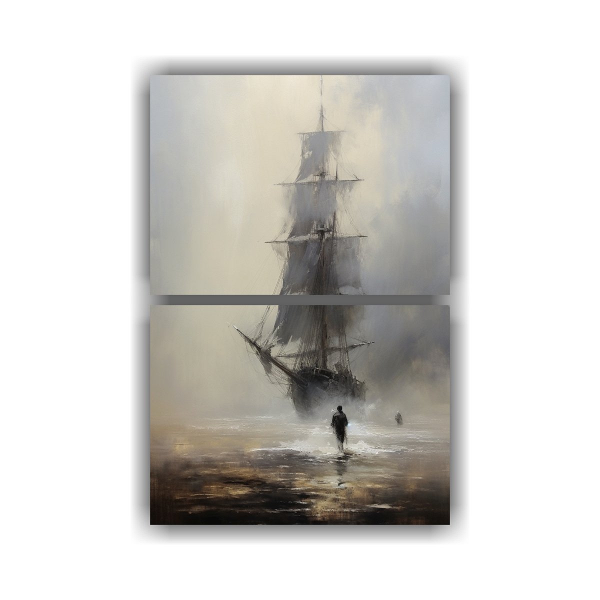 set-2-cuadros-modernos-coloridos-velero-grande-en-primer-plano-en-el-estilo-mixto-de-decoraci-n-