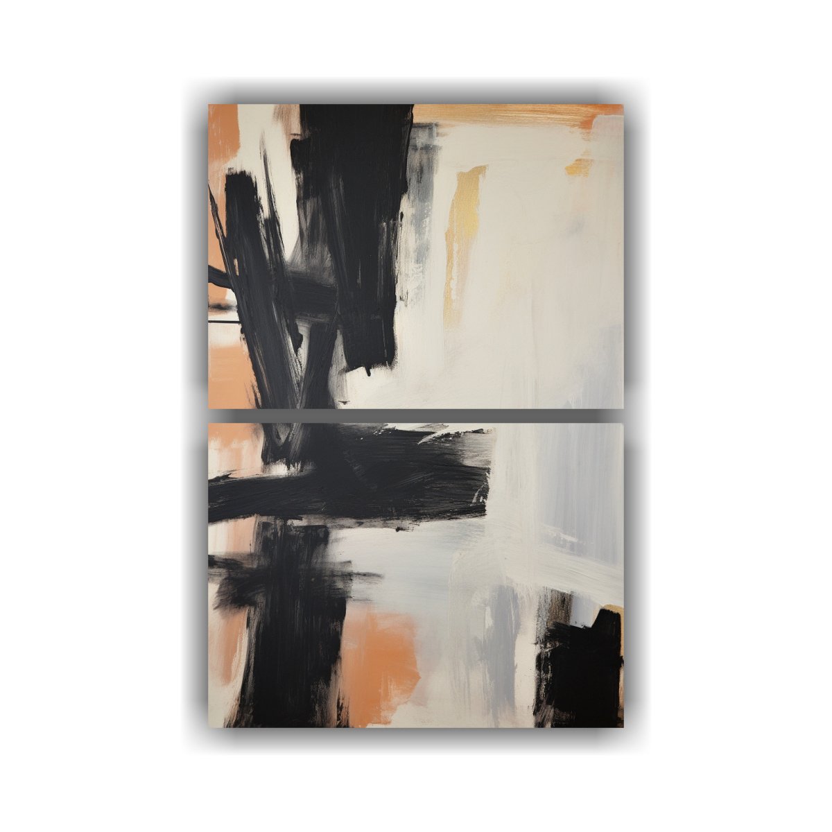 set-2-lienzos-tonos-lineales-pintura-abstracta-blanco-negro-gris-decorativa