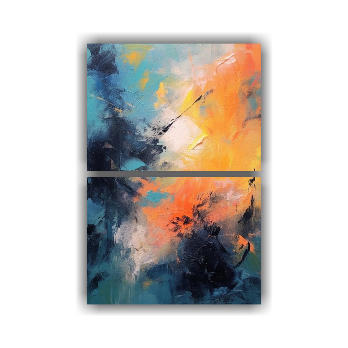 set-2-pinturas-vanguardia-abstractas-con-colores-brillantes-y-monta-as-azules