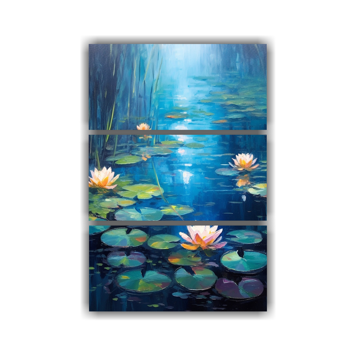 set-3-cuadros-pared-colores-exclusivo-pintura-color-lirios-agua-claude-monet-estilo