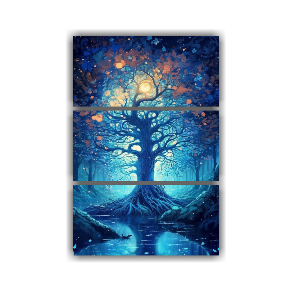 tres-lienzos-de-tela-decorativo-arte-callejero-imagen-de-rbol-en-el-decodificador-de-mundos-acu-ticos-del-crep-sculo
