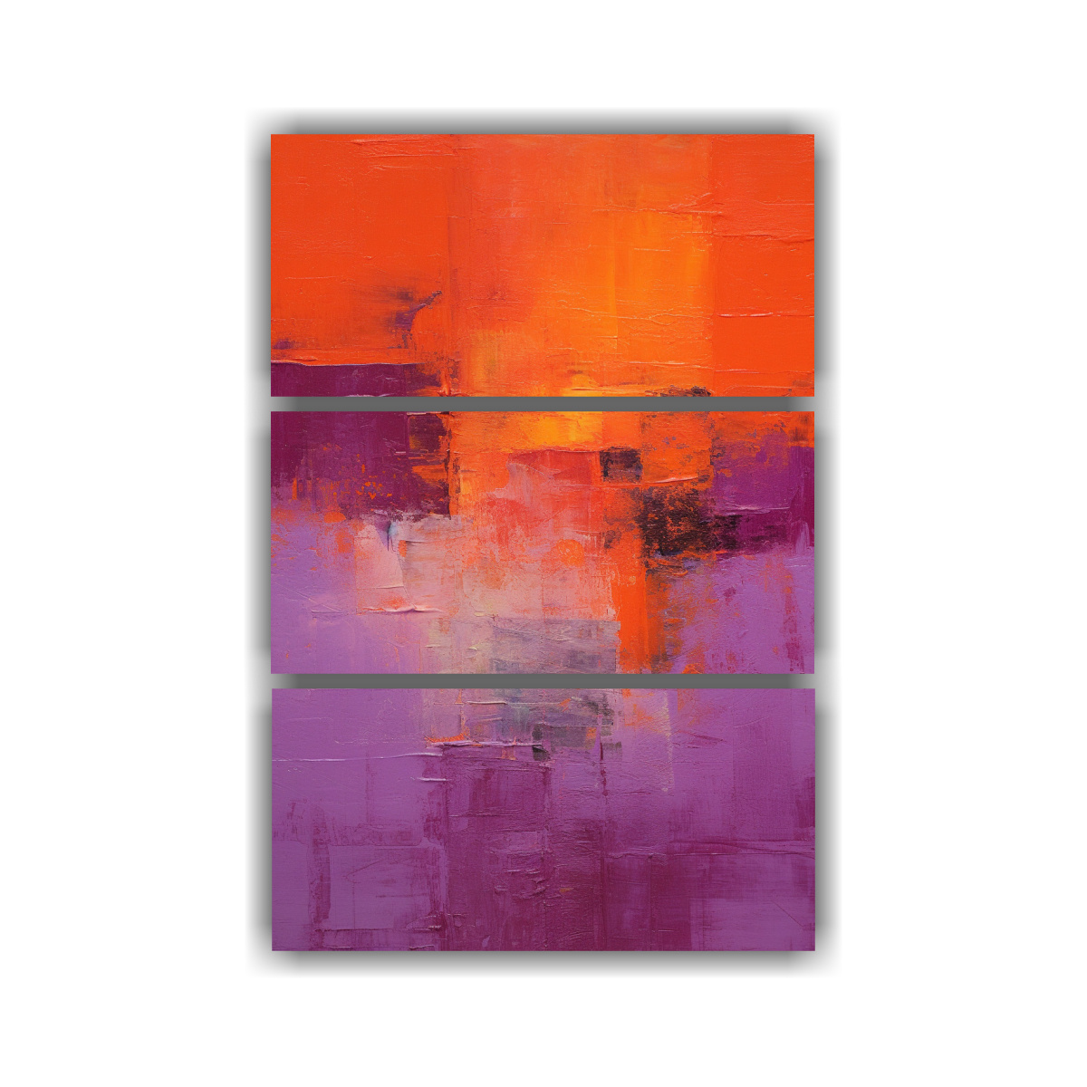 tres-lienzos-de-tela-dibujo-para-cocina-pintura-abstracta-rosada-ritchie-burns-morado-naranja