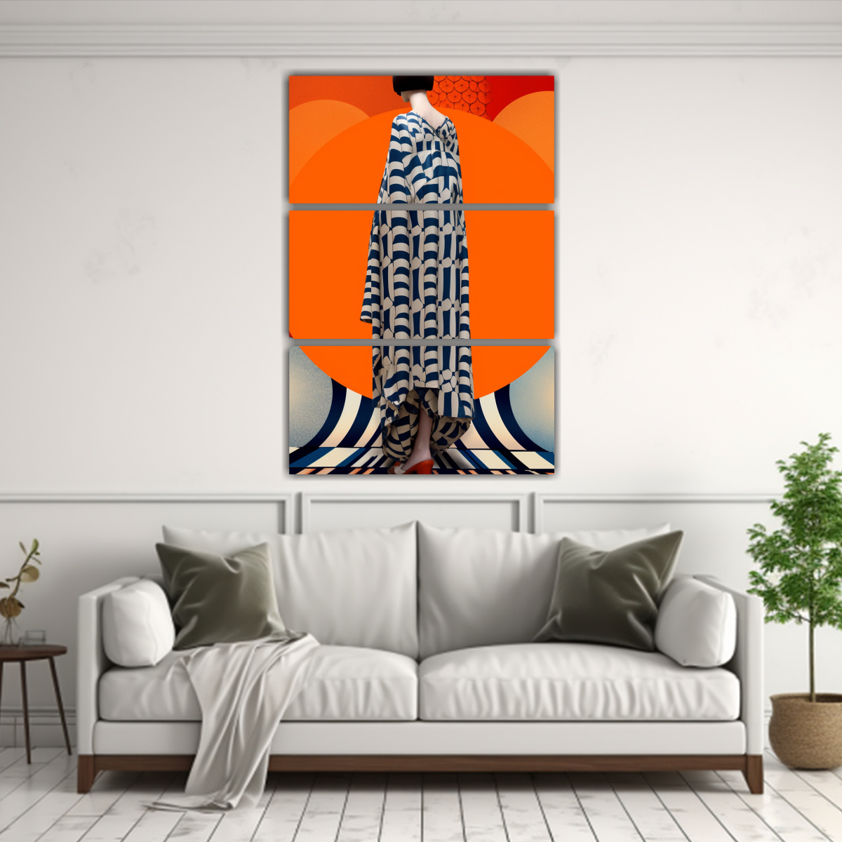 tres-lienzos-de-tela-elegancia-vestido-naranja-con-estampado-negro-adornado-con-decoraciones-pintadas-1