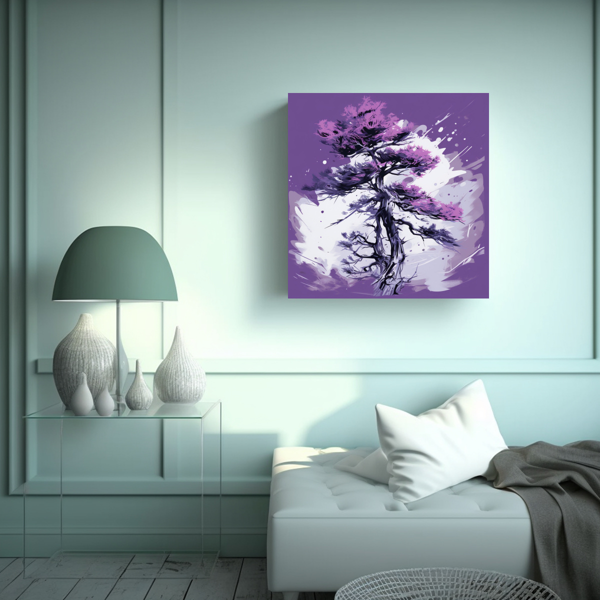 arte-de-pared-bosque-de-pino-escoc-s-en-morado-y-blanco-en-estilo-neonoir-1