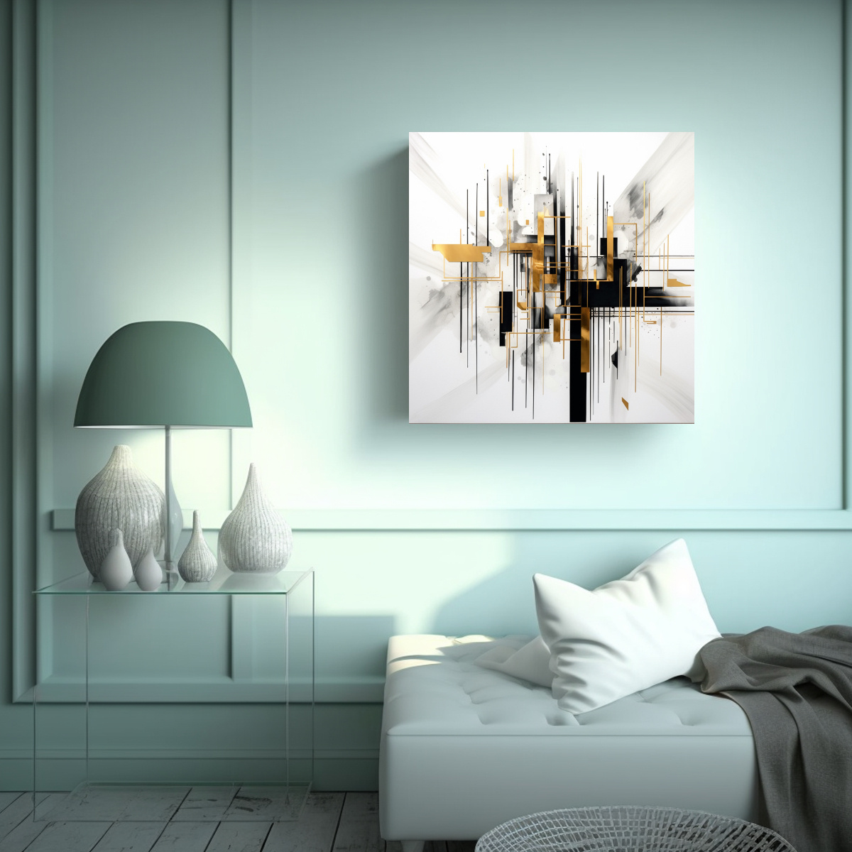 arte-de-pared-fotograf-a-vision-blanco-con-l-neas-negras-y-detalles-dorados-de-alta-gama-si-1