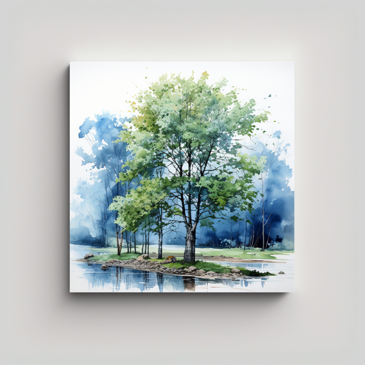arte-de-pared-juvenil-abstracto-colores-azules-pintura-acuarela-arbol-de-lamo-espectacular