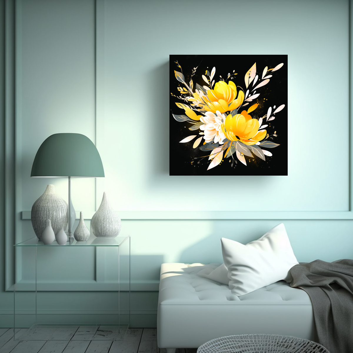 arte-de-pared-movimiento-profundidad-en-colores-amarillo-y-blanco-con-atm-sfera-neonoir-al-estilo-1