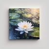 arte-decorativo-para-oficina-lirios-de-agua-en-el-estanque-pintura-al-leo-