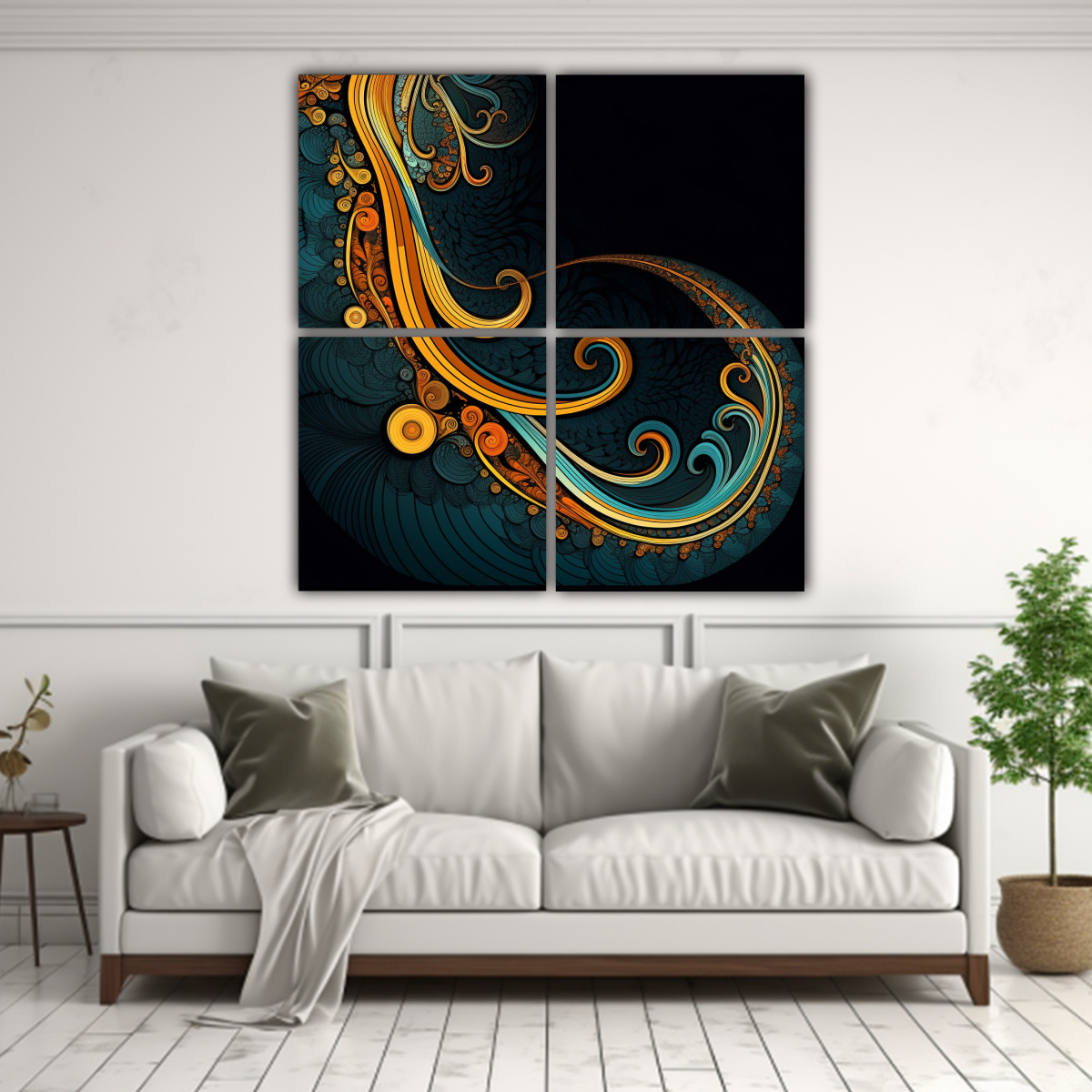 arte-fractal-en-bastidor-cuatro-telas-para-cuarto-1