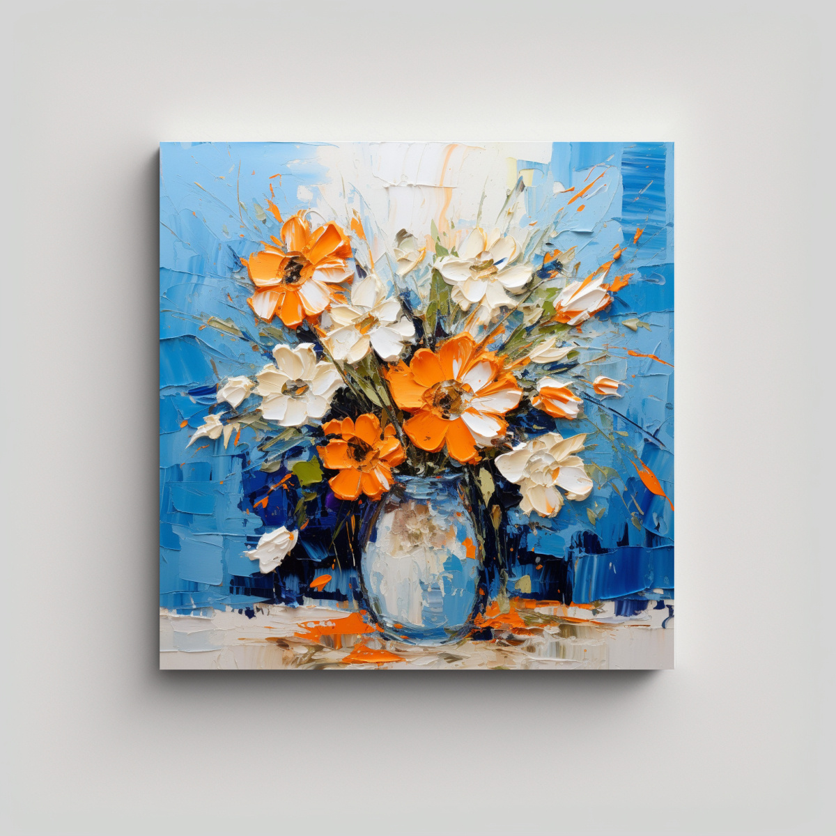 arte-movimiento-armon-a-de-colores-en-pintura-de-flores-naranja-y-azul-sobre-lienzo