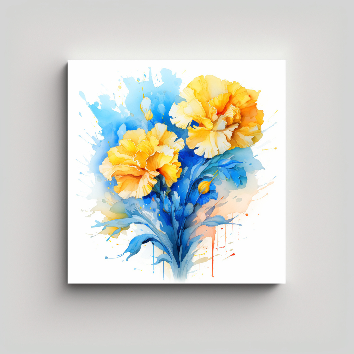 arte-patrono-intenso-composici-n-equilibrada-a-flores-de-claveles-amarillo-y-azul-pintura-abstracta