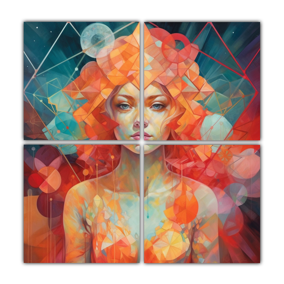 composiciones-modernas-un-ser-et-reo-rodeado-de-formas-geom-tricas