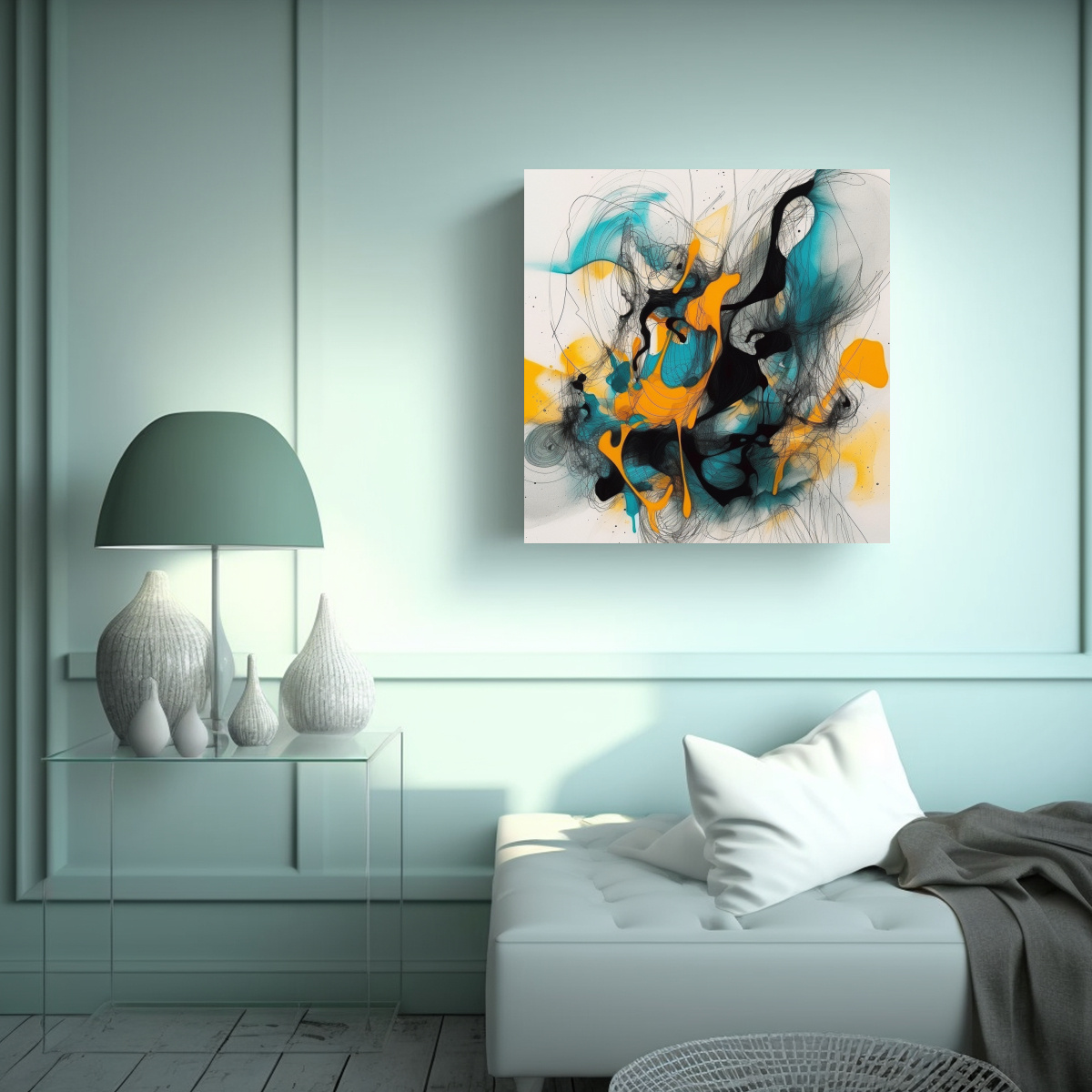 cuadro-abstracto-con-colores-amarillo-negro-y-turquesa-1