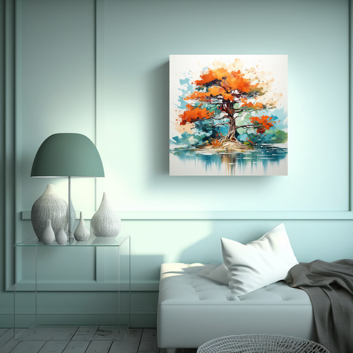 cuadro-abstracto-con-dise-o-de-rbol-de-cipr-s-en-turquesa-y-naranja-sobre-tela-en-bastidor-1