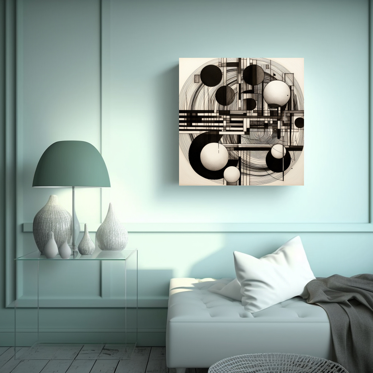 cuadro-abstracto-con-tres-l-neas-negras-y-dos-c-rculos-1