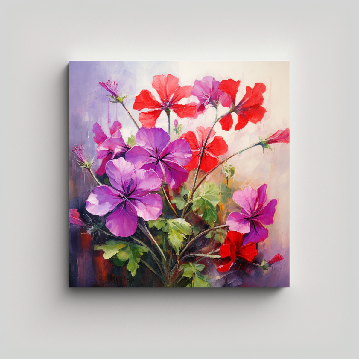 cuadro-abstracto-de-geranios-protagonismo-en-la-pintura-de-flores-al-leo