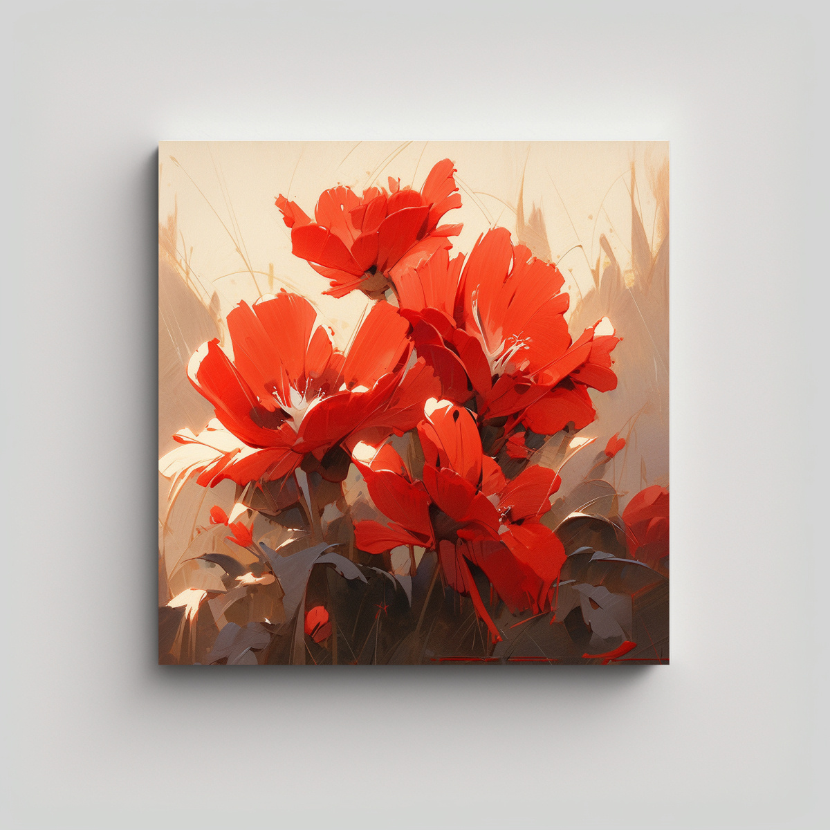 cuadro-abstracto-flores-rojas-en-gama-de-colores