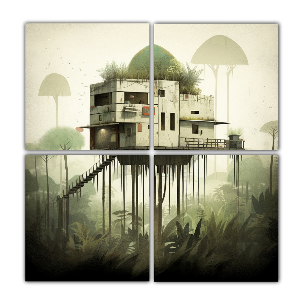 cuadro-abstracto-moderno-con-luz-volum-trica-en-la-selva-arte-en-pared-estilo-cubismo-de-picasso