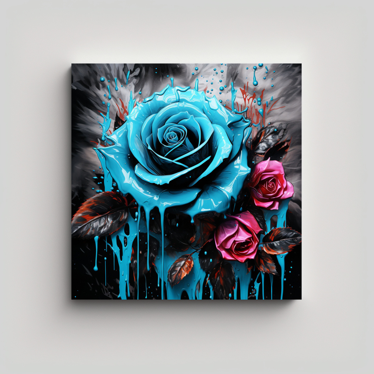 cuadro-abstracto-nico-rosas-turquesa-y-negro-arte-de-pared