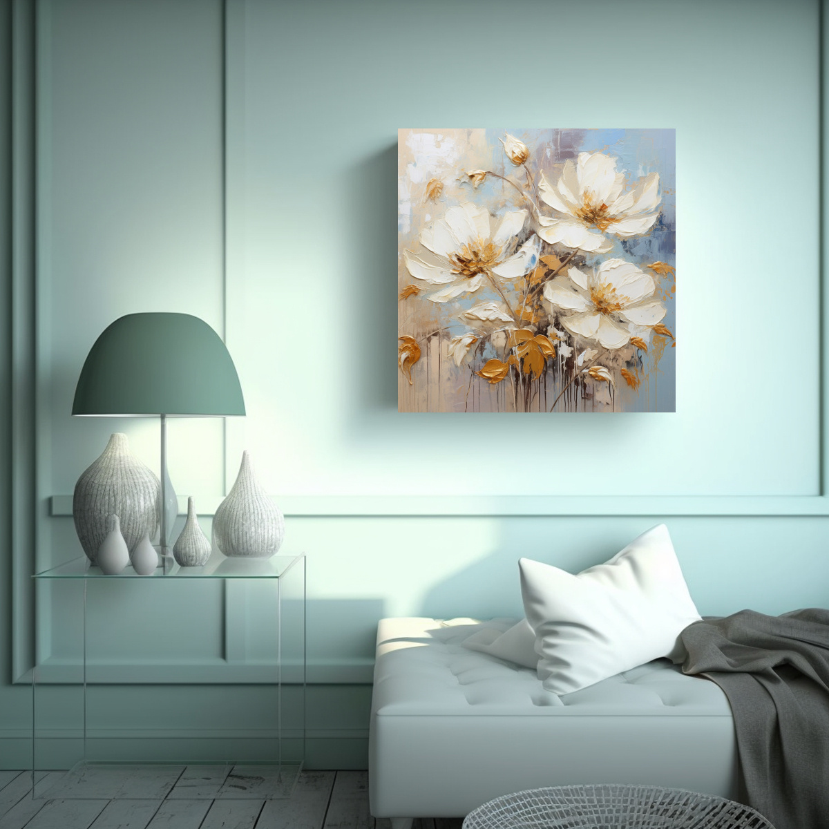 cuadro-acuarela-pintura-impresionante-de-flores-en-blanco-y-dorado-en-lienzo-1