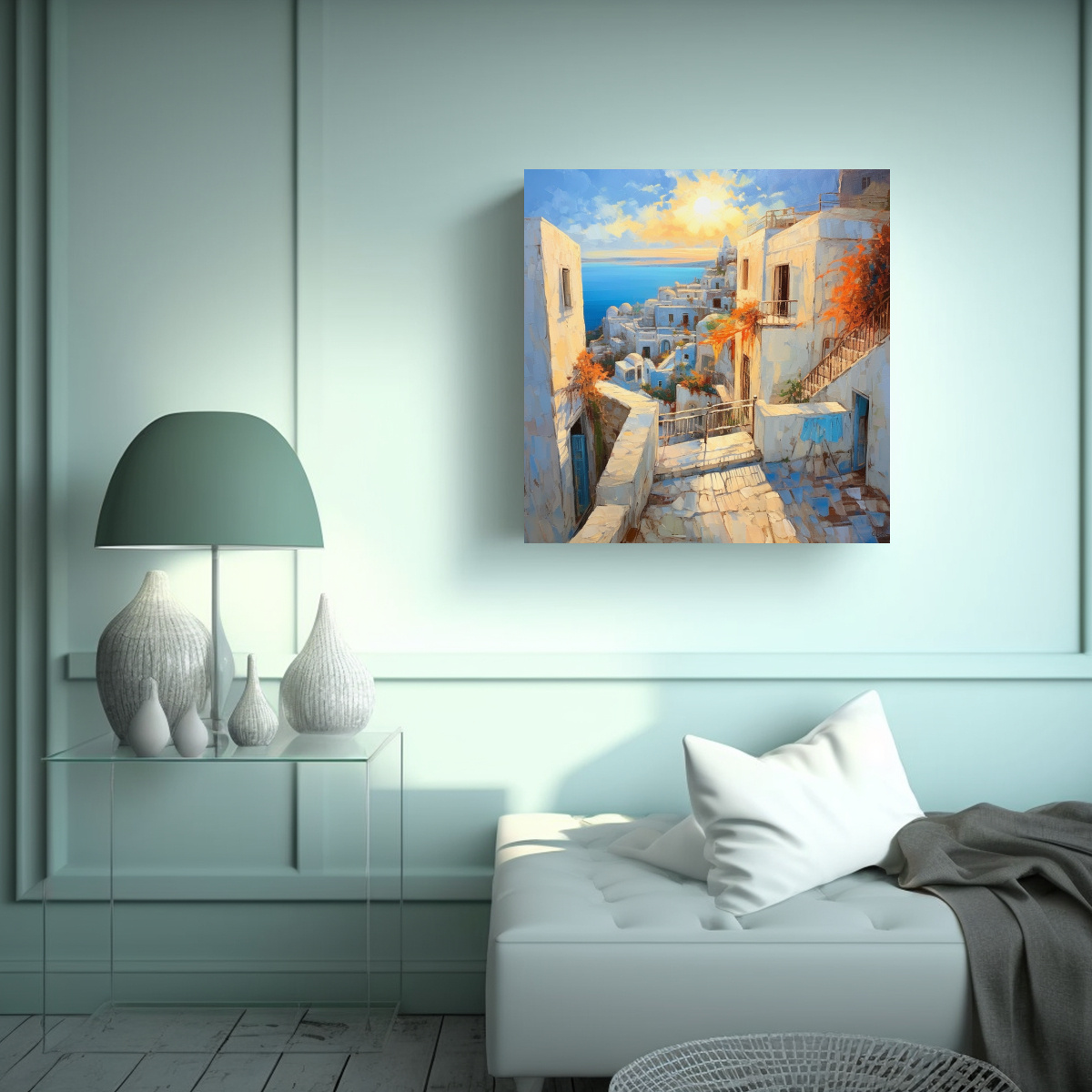 cuadro-alucinante-de-una-vista-rom-ntica-en-santorini-grecia-d-pinturas-decorativas-de-escena-hermosa-1