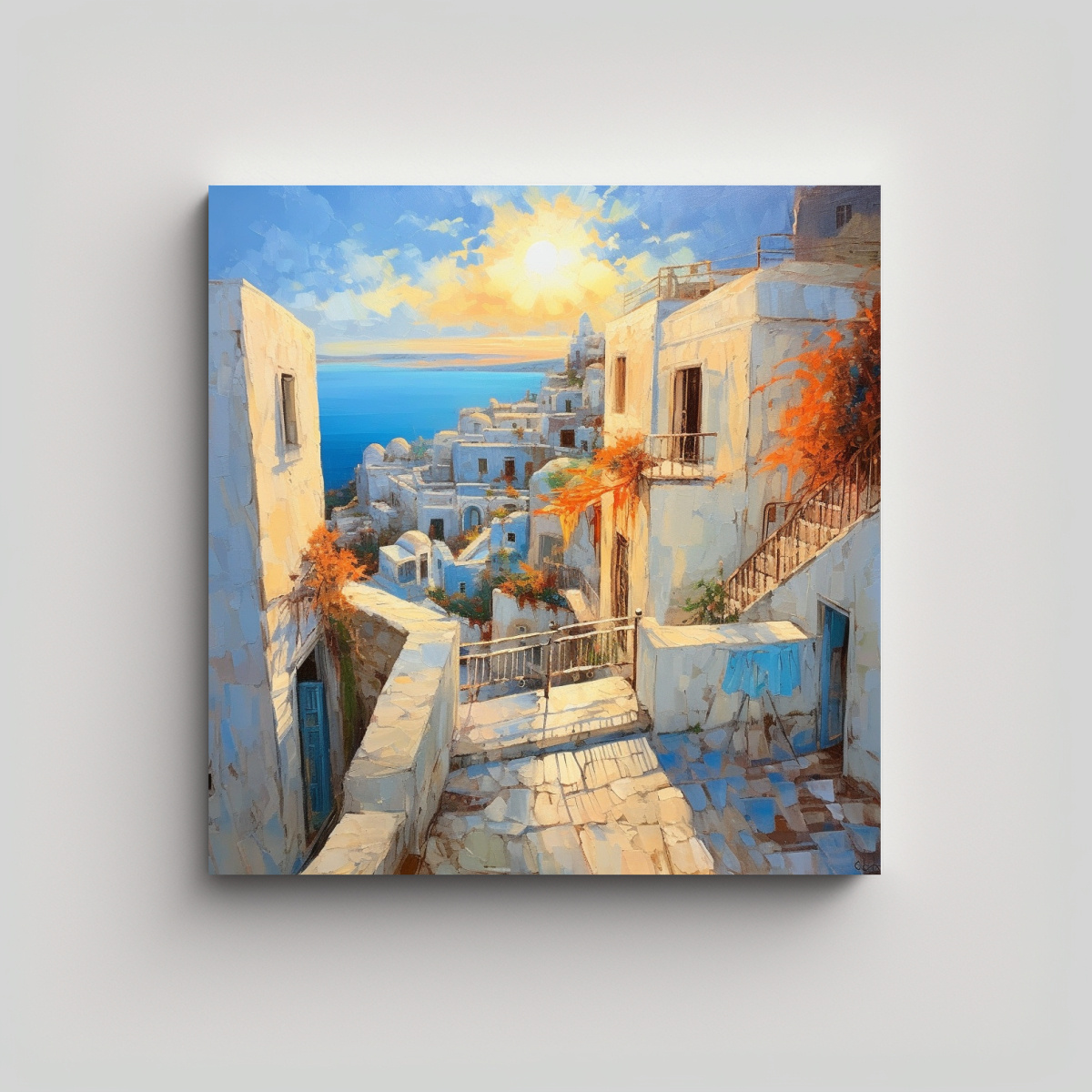 cuadro-alucinante-de-una-vista-rom-ntica-en-santorini-grecia-d-pinturas-decorativas-de-escena-hermosa