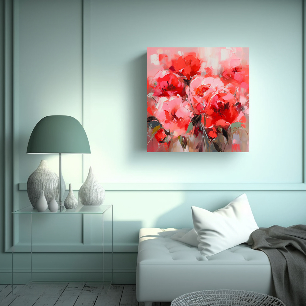 cuadro-arte-gr-fico-expresi-n-en-rojo-y-rosa-flores-en-lienzo-en-decoraci-n-pinturas-1