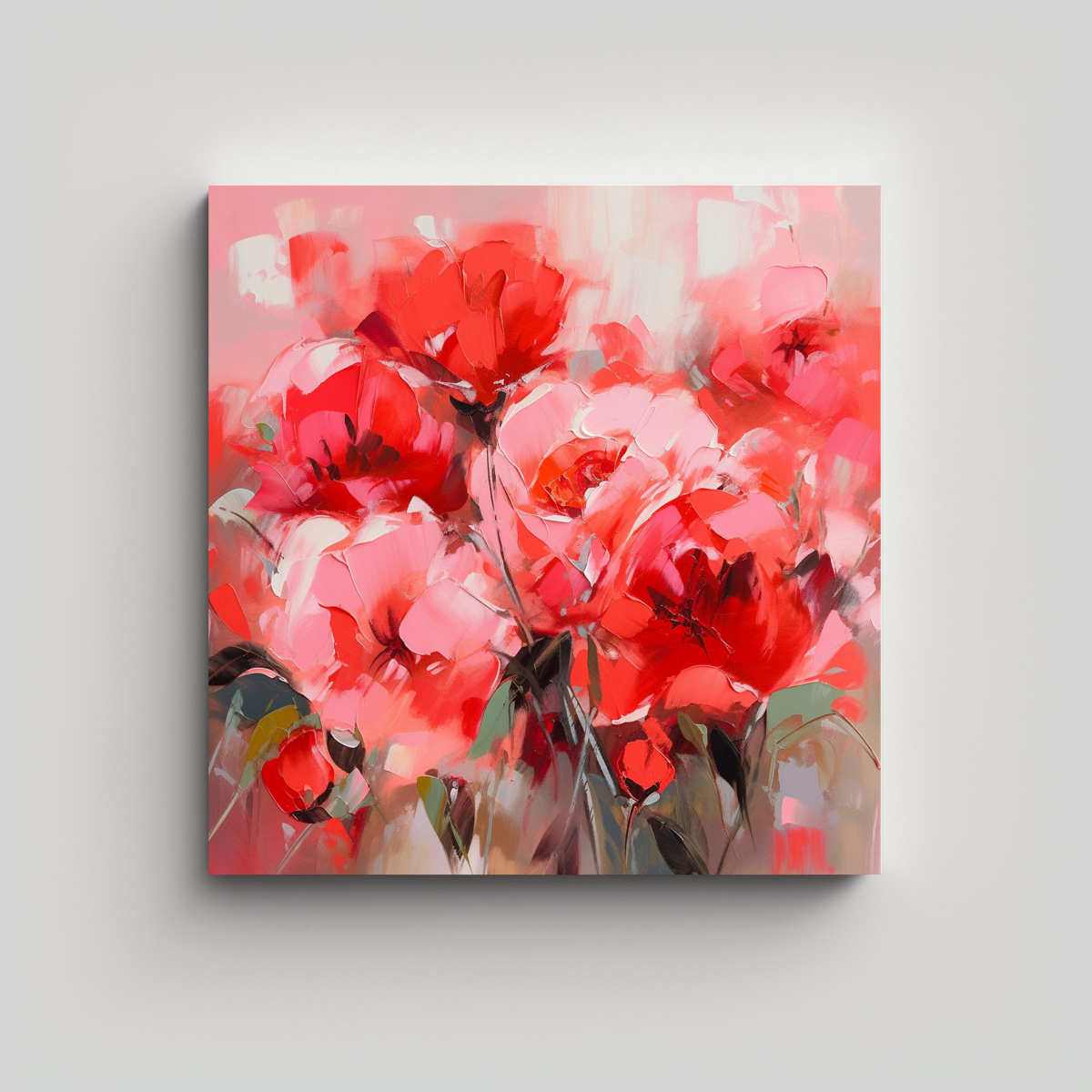 cuadro-arte-gr-fico-expresi-n-en-rojo-y-rosa-flores-en-lienzo-en-decoraci-n-pinturas