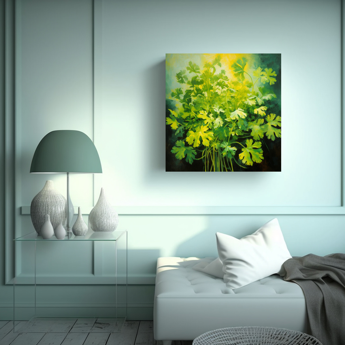 cuadro-cuadrado-de-hierbas-de-cilantro-pintura-abstracta-de-leo-detallada-y-de-alta-calidad-1