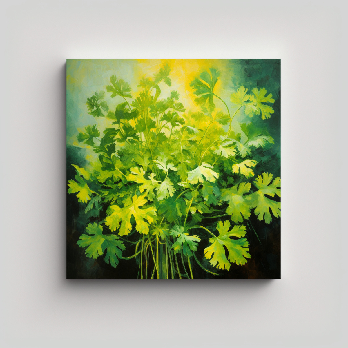 cuadro-cuadrado-de-hierbas-de-cilantro-pintura-abstracta-de-leo-detallada-y-de-alta-calidad