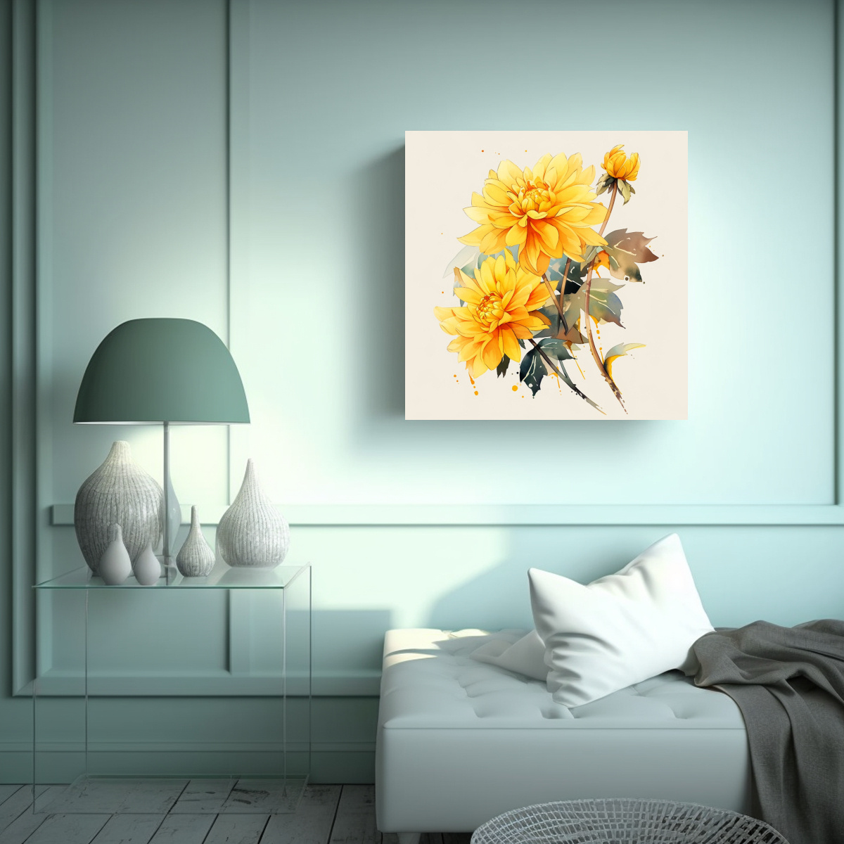 cuadro-de-decoraci-n-flores-amarillas-en-un-ambiente-neonoir-con-l-neas-finas-y-estrellados-a-dahlias-1