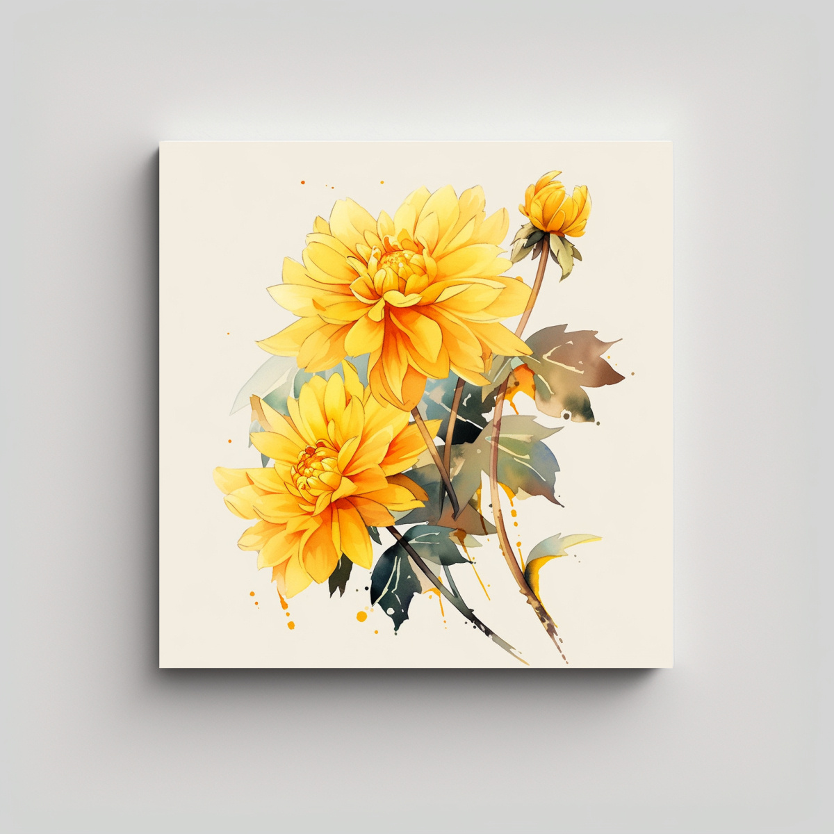 cuadro-de-decoraci-n-flores-amarillas-en-un-ambiente-neonoir-con-l-neas-finas-y-estrellados-a-dahlias