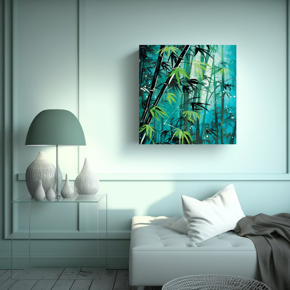 cuadro-de-decoraci-n-tem-tica-de-plantas-de-bamb-en-colores-verde-y-turquesa-neonoir-1