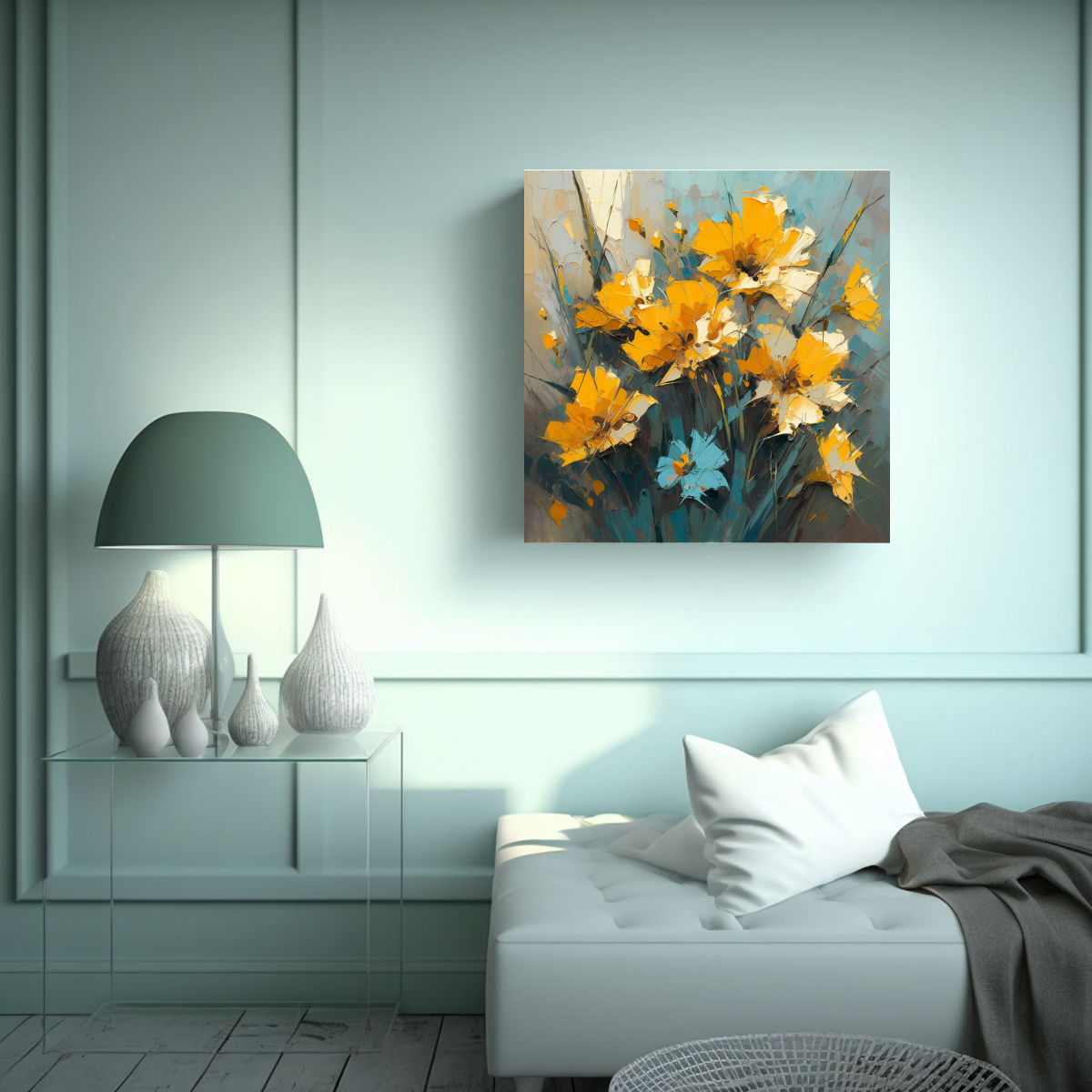 cuadro-de-flores-amarillas-y-turquesas-para-decoraci-n-1