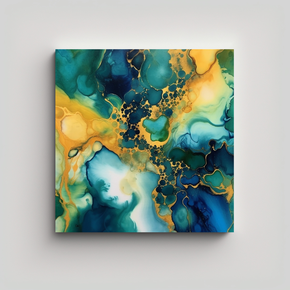 cuadro-de-lienzo-dibujo-alegr-a-tinta-alcohol-azul-verde-oro