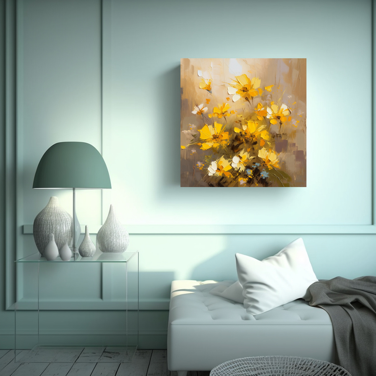 cuadro-de-pared-en-acuarela-adorno-amarillo-y-dorado-con-flores-en-lienzo-1