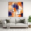 cuadro-de-pared-moderno-pintura-naranja-en-fondo-beige-1
