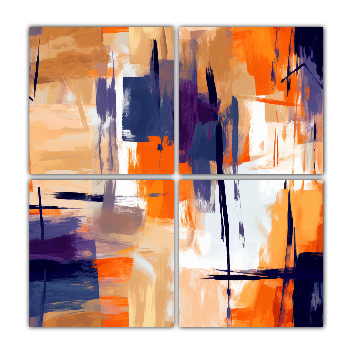 cuadro-de-pared-moderno-pintura-naranja-en-fondo-beige