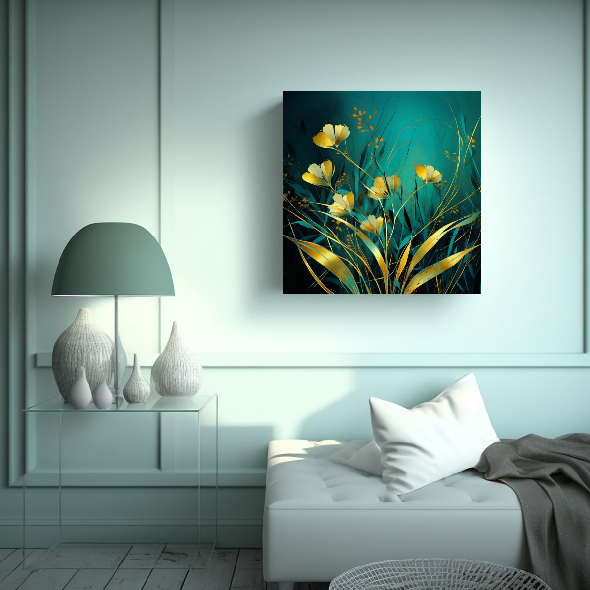 cuadro-de-sal-n-a-hierbas-de-limoncillo-en-colores-turquesa-y-oro-neonoir-1